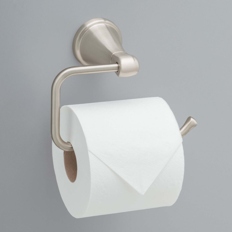 Delta Becker Wall Mounted Hook Style Toilet Paper Holder, Brushed Nickel