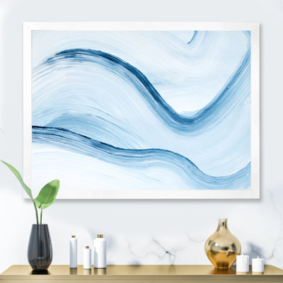 Art à l'encre liquide dans les tons de bleu clair III - peinture sur toile