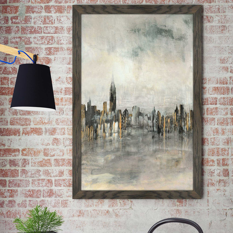 City Lights par - Peinture, Cadre chocolat patiné, H 27,5 po x l 21,5 po x P 0,75 po