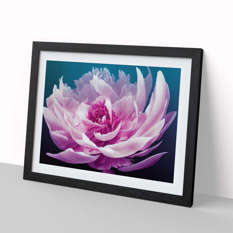 Unbelievable Peony Flower - Framed Print, Black, 25cm H x 34cm W x 2cm D