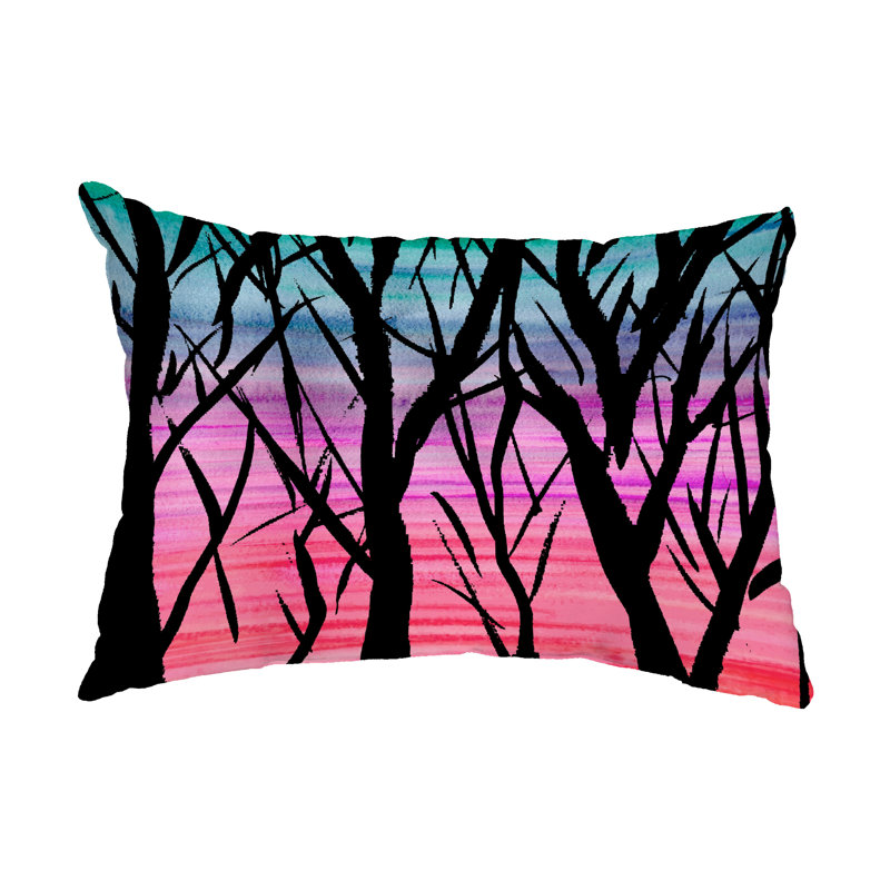 Floral Outdoor Reversible Throw Pillow, Pink