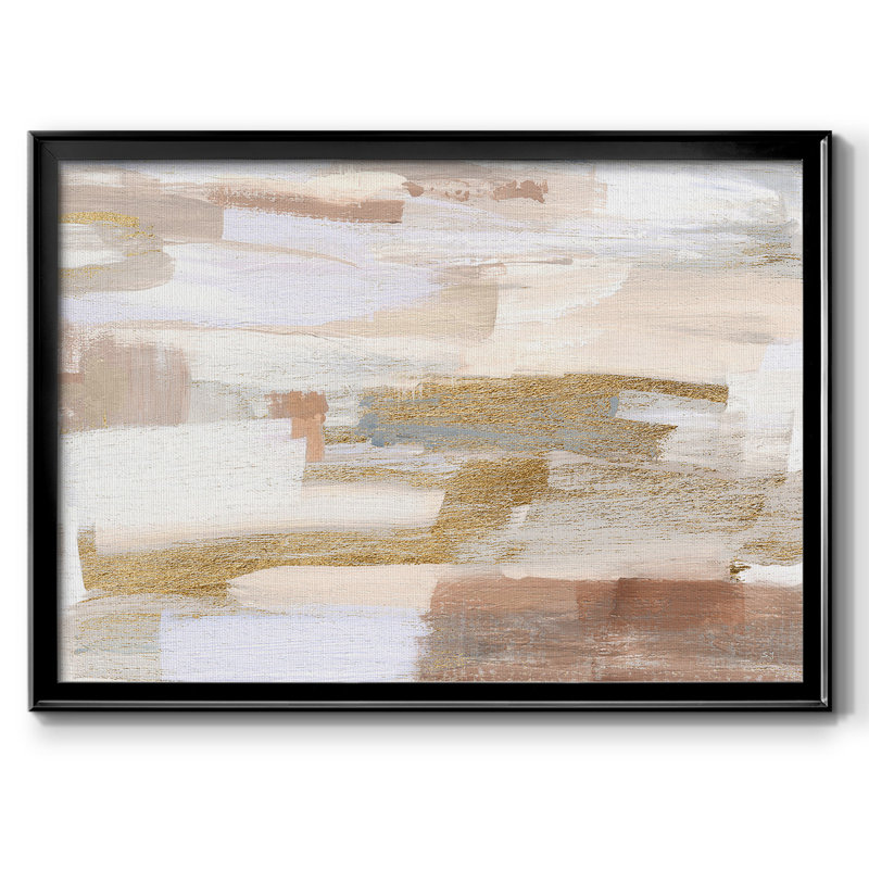 Toile tendue avec cadre doré Quartz II, Noir, H 14 po x l 20 po x P 1,5 po