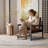 Mid Century Modern Accent Chair With Wood Frame, PU Leather Reading Armchair, Reading Leisure Dining Seating & Booth For Living Room Bedroom Waiting Room-1740679469