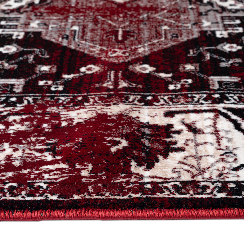 Floral Flatweave Area Rug, Rectangle 200 x 290 cm, Black