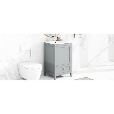 Single Bathroom Vanity with Solid + Manufactured Wood Top