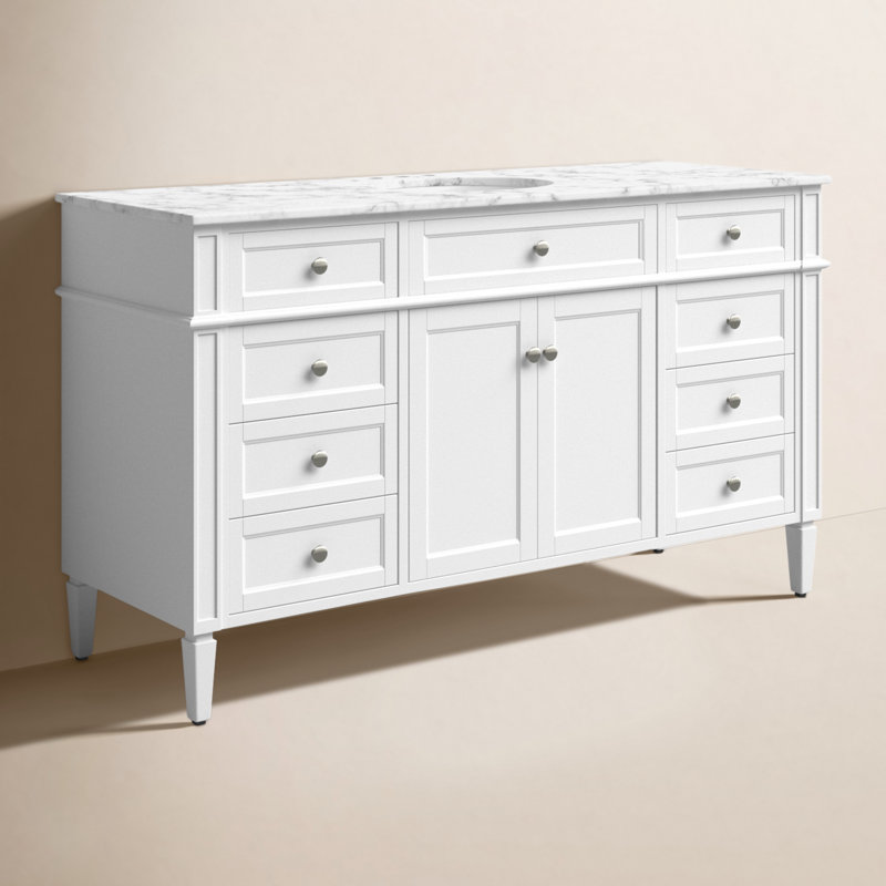 Ensemble de meuble-lavabo simple 60 "Rivers, Blanc