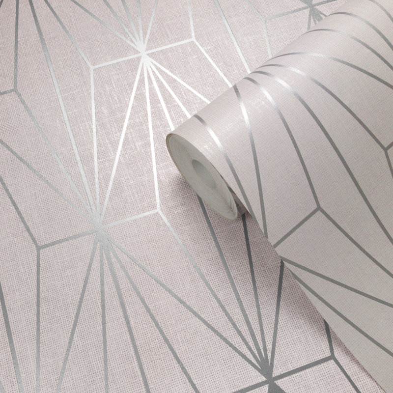 Modbury 10.05m x 53cm Wallpaper Roll, Pink/White