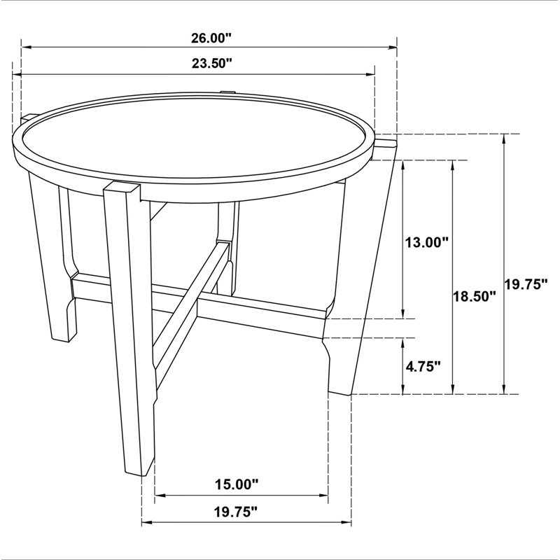 Mavis Dark Brown Round Solid Wood End Table