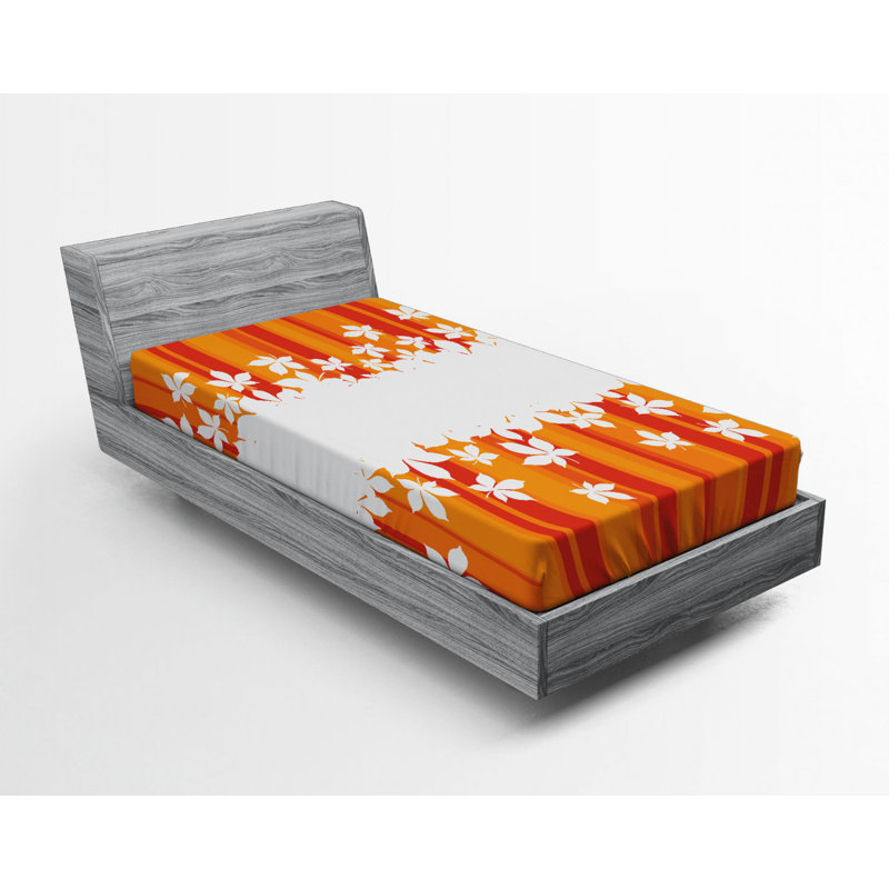 Microfiber Floral Fitted Sheet, Twin Fitted Sheet