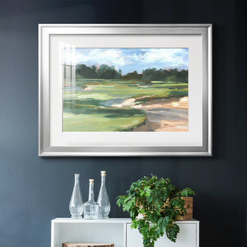 Golf Course Study II, reproduction d'art encadrée, Argent, H 30 po x l 44 po x P 1,5 po
