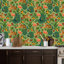 Papier peint adhésif auto-adhésif en PVC, adhésif mural amovible avec tigres de la jungle exotique, flamants roses, impression de feuillage tropical, imperméable pour la décoration intérieure - rouleau