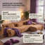 Ensemble de canapé modulaire à assise profonde Dreamy - chenille moelleuse, technologie de compression intelligente, espaces de vie adaptables-786744958