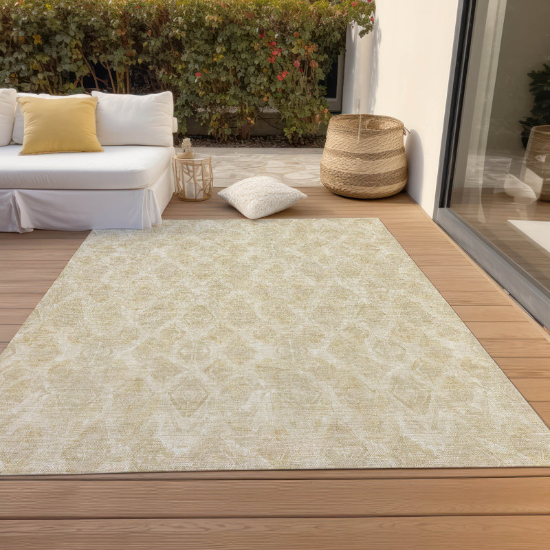 Tapis intérieur / extérieur Kaylani avec envers antidérapant, Rectangle 10 pi x 14 pi