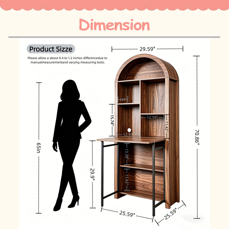 Bureau d'artisanat pliant avec tablettes de rangement, bureau convertible dissimulé en bibliothèque, bureau pliable avec rangement, bureau de disparition pour petits espaces, table de bricolage multifonctionnelle, bureau de coiffeuse