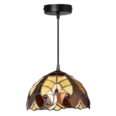 10.25"W Stained Glass Traditional Dome Shade Pendant