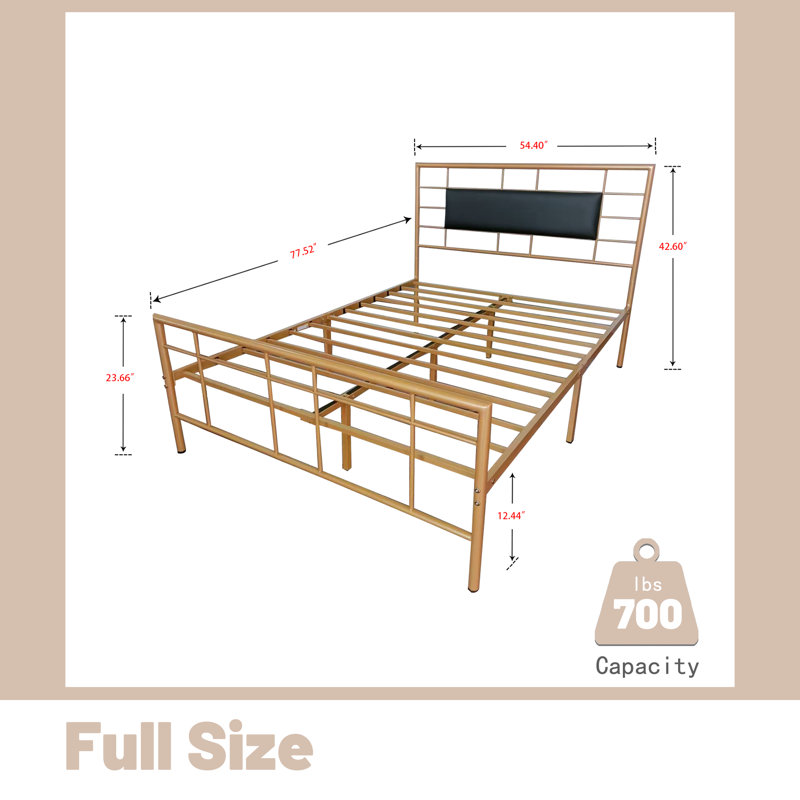 Lit plateforme Jhani, Double, Or