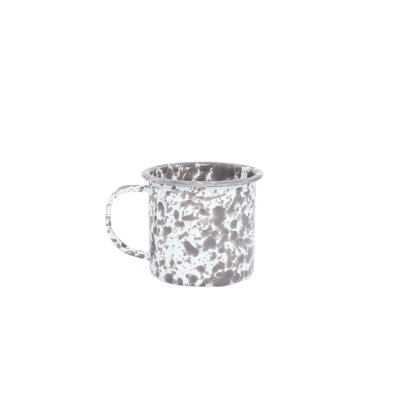 Crow Canyon Enamelware Splatter 16 oz Mugs, Grey