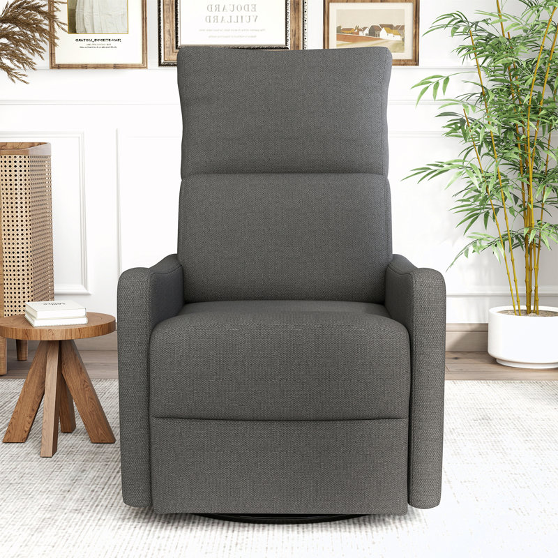 Fauteuil inclinable pivotant électrique rembourré avec fauteuil oscillant, Velours gris foncé