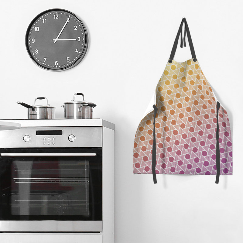 Tablier en hexagones et triangles Rainbow, Jaune / Mauve