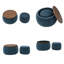 25" W Round Storage Ottoman with Removable Lid, Fully Assembled Footrest and Coffee Table, Dark Blue-1549267465
