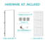 Ensemble de porte garde-manger blanc à 3 panneaux avec cadre et poignée levier argenté, porte intérieure moulée pré-compatible-131475991-131475992