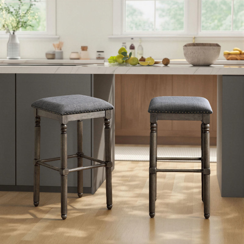Tabourets de bar en bois Arnhem, ensemble de 2, Gris, Tabouret de bar (siège d'une hauteur de 29,25 po)
