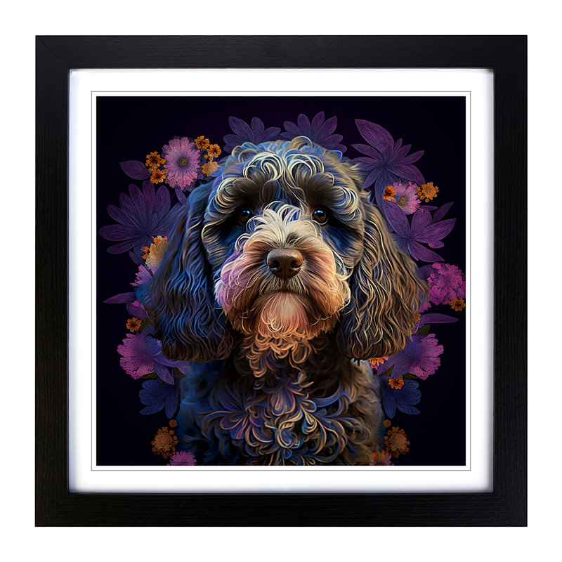 Cockapoo Ornamental Art - Framed Print, Black