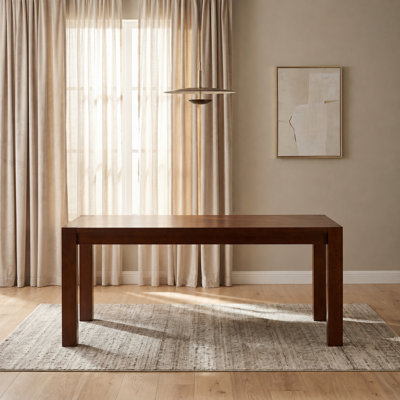 NTC Block 71 Inch Modern Farmhouse Dining Table, Rectangular Dinner Table for Dining Room, Living Room Furniture, Effortless Assembly