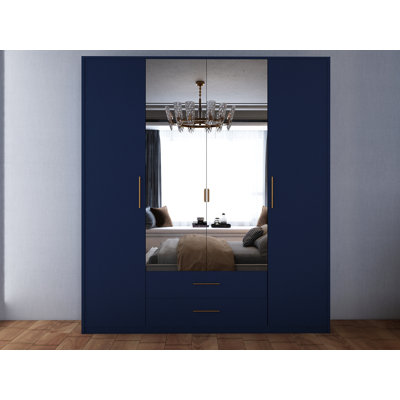 Pamel 4 Door Manufactured Wood Wardrobe