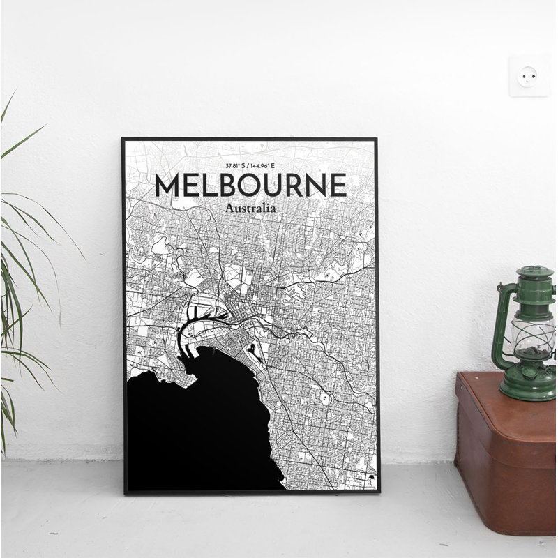 " Melbourne City Map ", 17" H x 11" W x 0.05" D