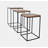Dondie Square Modern Rustic Solid Wood and Metal Nesting End Tables - Set of 3