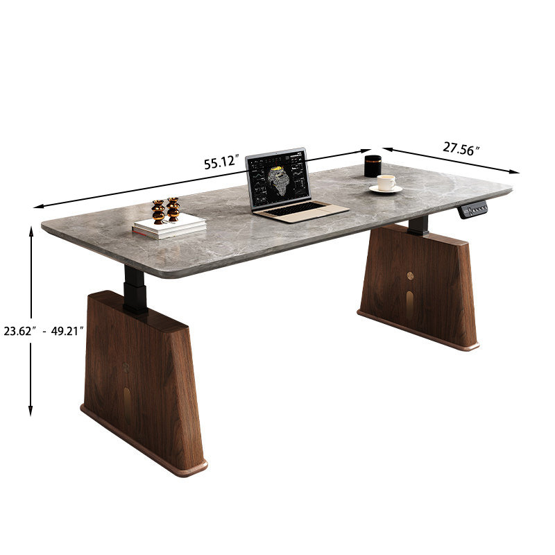 Bureau moderne réglable en hauteur 62,99 po, H 49,21 po x l 62,99 po x P 27,56 po