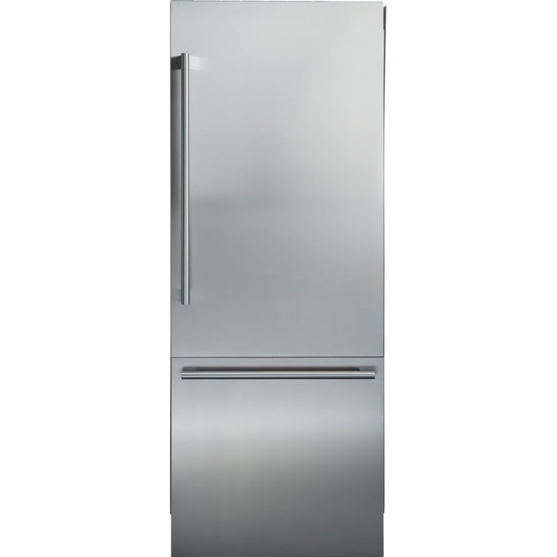 Blomberg 30" 16.4 Cubic Feet Energy Star Built-in Bottom Freezer Refrigerator with Water and Ice Dispenser, Stainless Steel