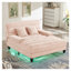 Méridienne moderne en chenille rose avec dossier réglable et lumières DEL RVB - Méridienne rembourrée pour le confort de votre salon
