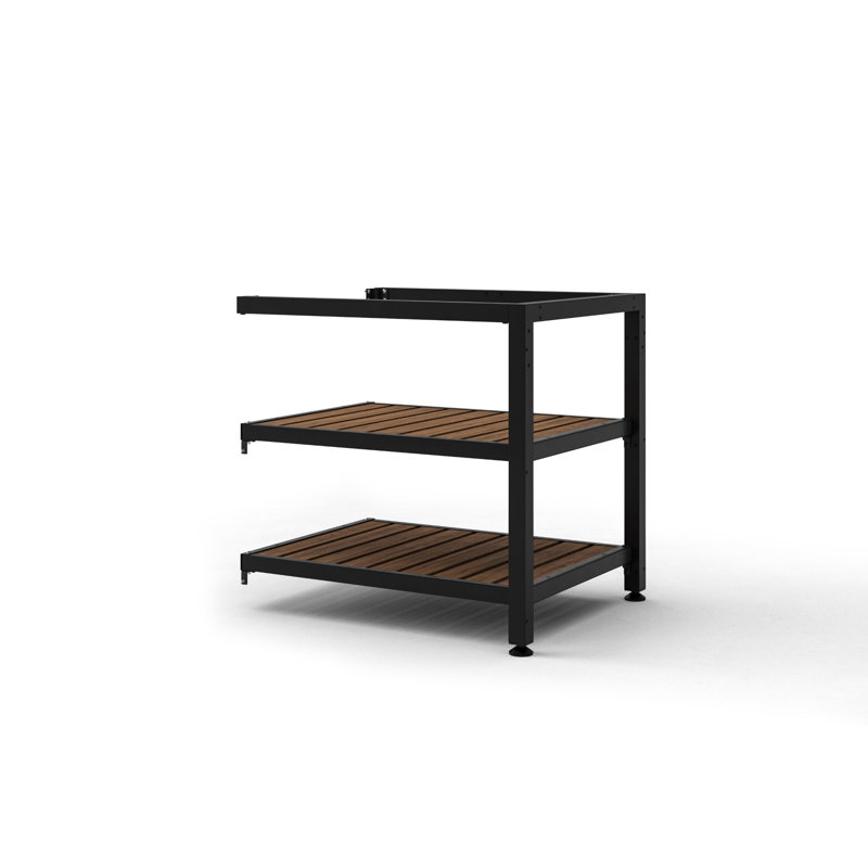 Armoire multifonctionnelle en aluminium noir de 72,4 cm (28,5 po) de la série Essential pour cuisine extérieure