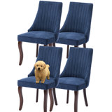 Modern Simplicity Linen Upholstered Dining Chairs Set of 4