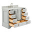 Meuble-lavabo sur pied simple 43 po avec plateau en marbre de Carrare Abita-93359477
