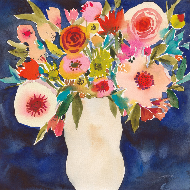 «Floral Beauty I» par Cheryl Warrick, H 12 po x l 12 po