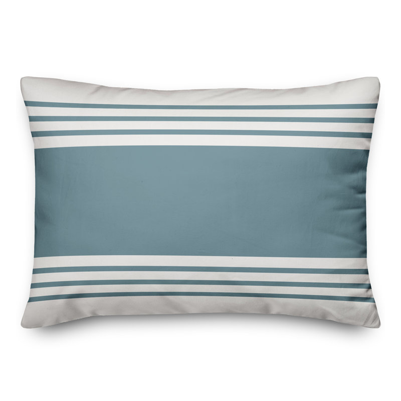 Farmhouse Striped Throw Pillow, Coral/White