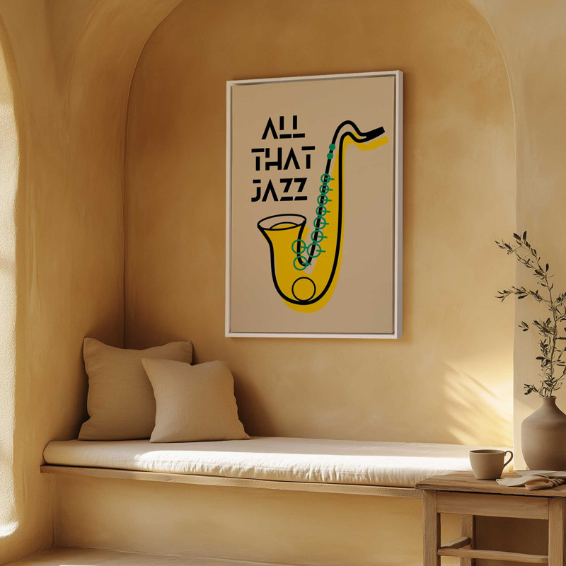 «All That Jazz», reproduction sur toile dans un cadre, H 30,75 po x l 20,75 po, Érable américain