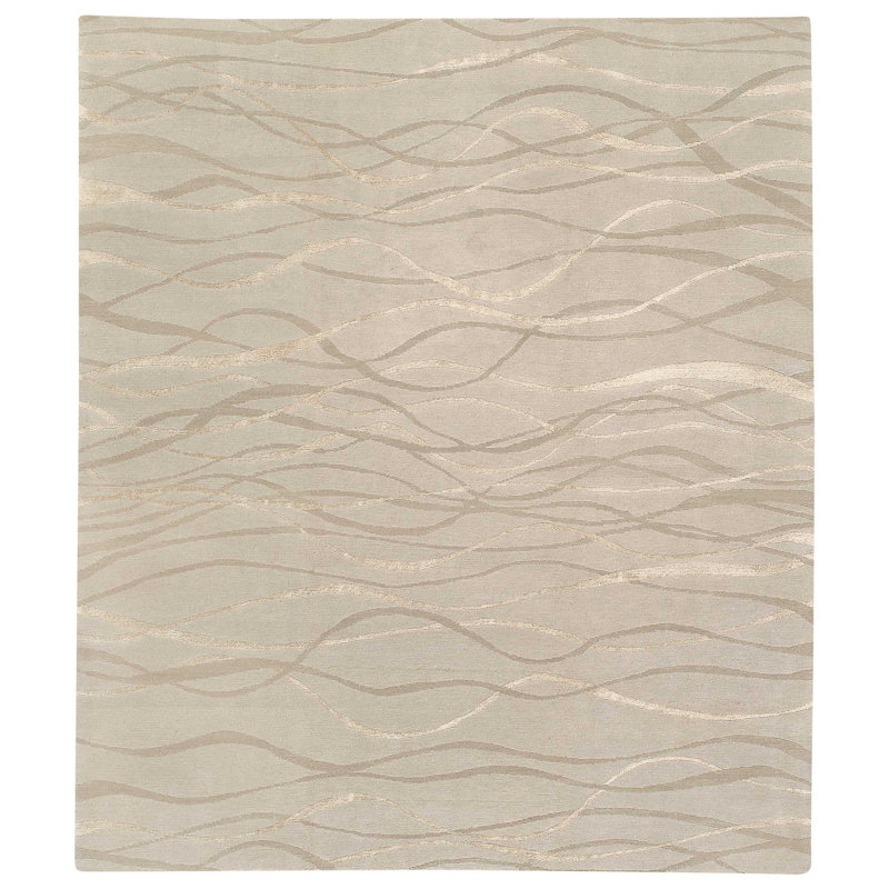 Ripple Abstract Area Rug in Taupe, Rectangle 3' x 5'