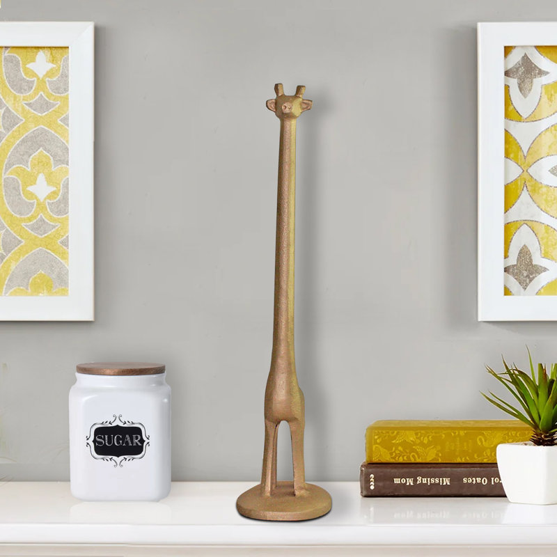 Porte-serviettes en papier girafe doré, 17,5 po