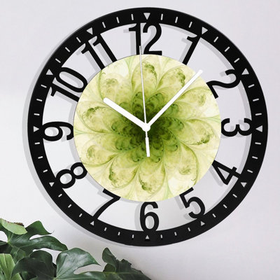 10" Round Iron Wall Clock with Silent Quartz Movement, Arabic Numerals, UV-Printed Design