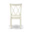 L'ensemble de salle à manger 3 pièces comprend 1 table à piédestal et 2 chaises en bois blanc avec double dossier en X - finition lin blanc-941983531-941983534-941983532