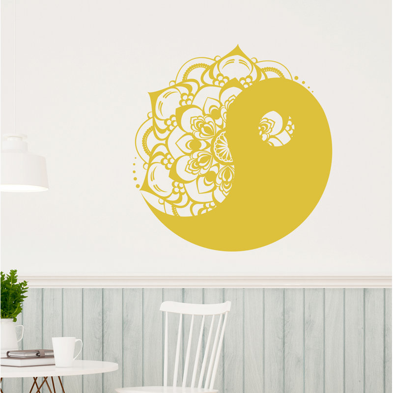 Adhésif décoratif mandala bohémien, H 42 po x l 42 po, Doré