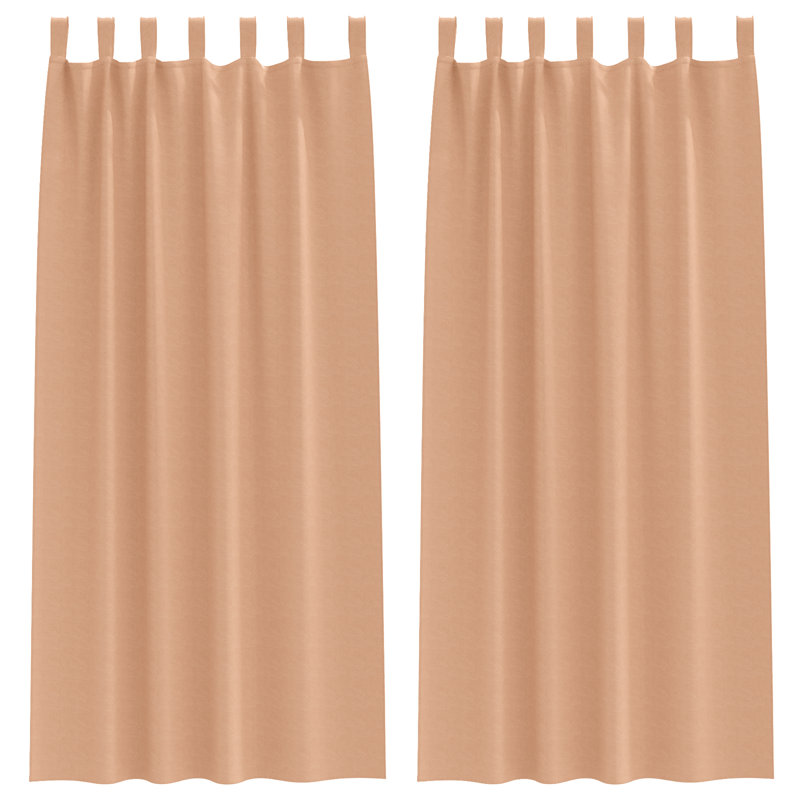 Curtains With Curtains 2 Pcs Polyester, Light Brown, 140cm Width x 225cm Drop