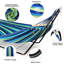 Blue Hammock with Stand, Double Cotton Hammock with Adjustable Steel Frame and Spreader Bar