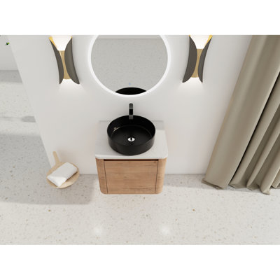 Meuble-lavabo mural 24 po avec porte à fermeture en douceur