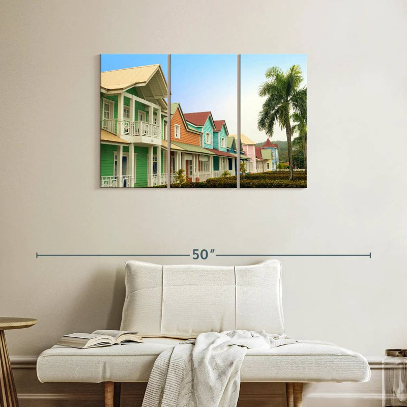 Caraïbes, maisons tropicales, H 24 po x l 38 po