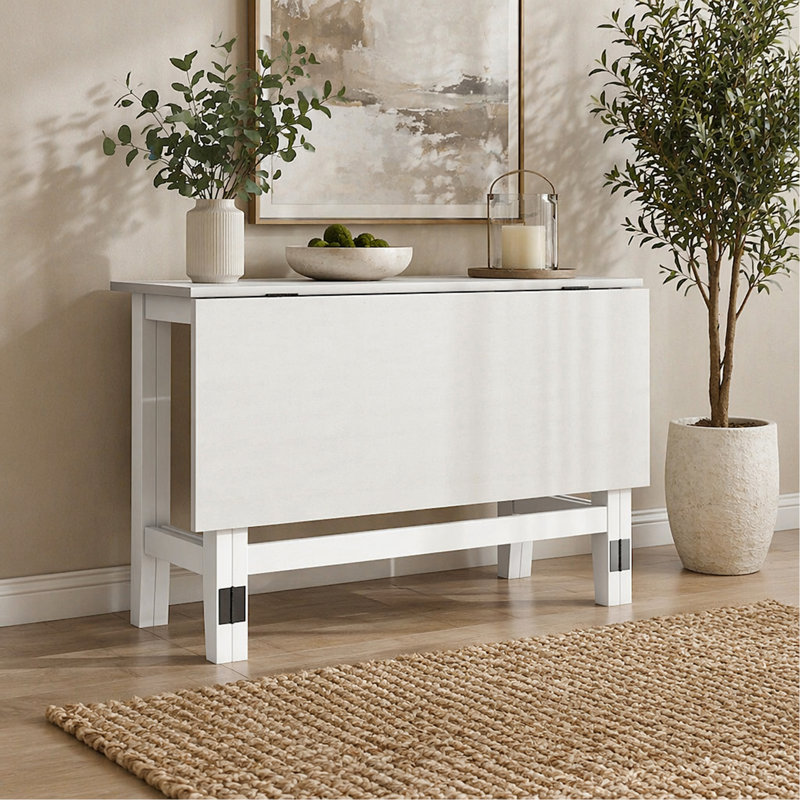 Table de salle à manger extensible Farmhouse, Blanc